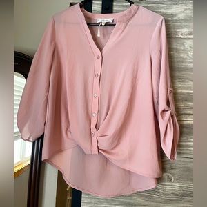 Pink Rose Blouse, 3/4 sleeves